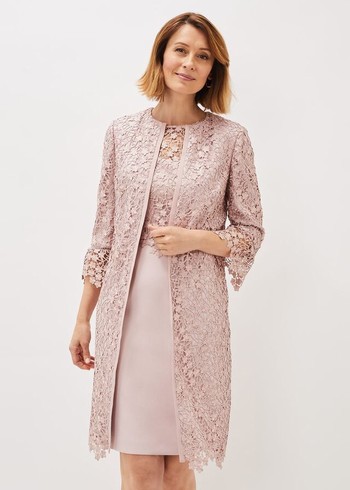 Phase Eight Mariposa Lace Occasion Jackets Rose USA | 6539742-PG